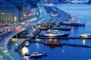 Stockholm Harbor at Night
