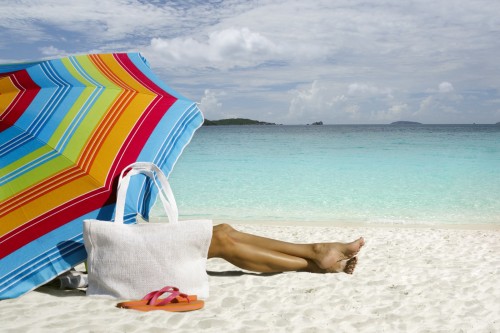 woman relaxing on the beach
