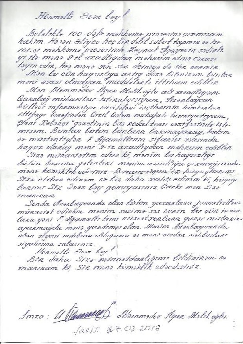 ilqar məmmədov mektub1