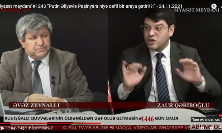 “Siyasət meydanı"#1243 “Putin Əliyevlə Paşinyanı niyə qəfil bir araya gətirir?!” - 24.11.2021