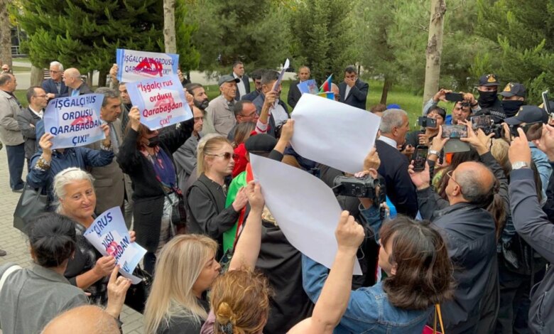 Bakıda Rusiya ordusu əleyhinə etiraz olub