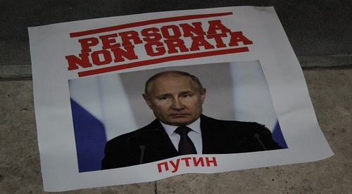 Yerevanda müxalifətçilər Putinin səfərinə qarşı çıxıblar