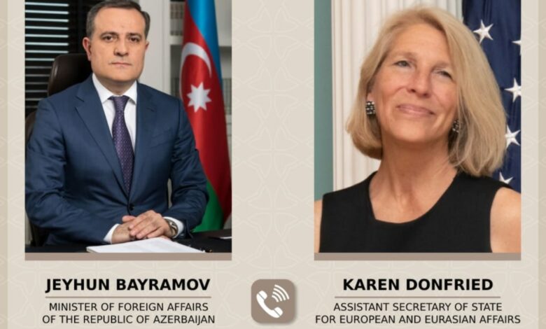 Ceyhun Bayramov Karen Donfridlə danışıb