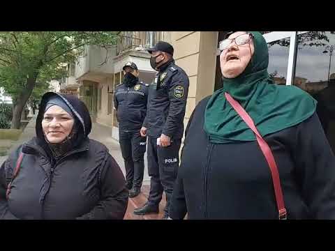 Nardaran işində 20 il cəza alan Abbas Hüseynin yaxınları Ədliyyə Nazirliyi qarşısında aksiya keçirdi