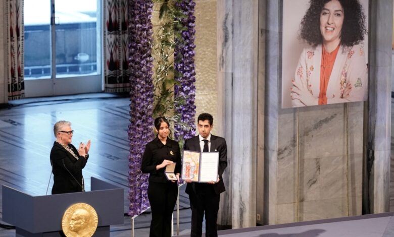 Nərgiz Məhəmmədinin övladları Nobel Sülh mükafatını qəbul ediblər