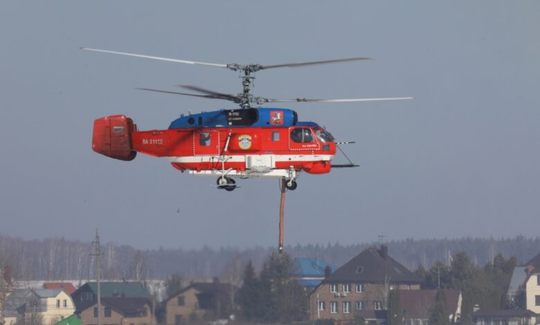 Ukrayna kəşfiyyatı Moskvada helikopterin yandırılmasını göstərən video yayıb