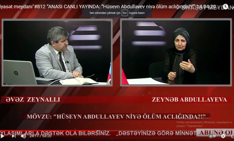 "Siyasət meydanı"#812 ANASI CANLI YAYINDA: “Hüseyn Abdullayev niyə ölüm aclığında?!”-14.04.2021